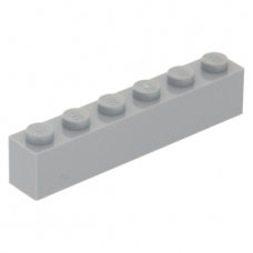 LEGO kocka 1x6, világosszürke (3009)